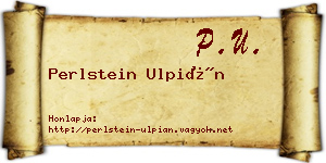 Perlstein Ulpián névjegykártya